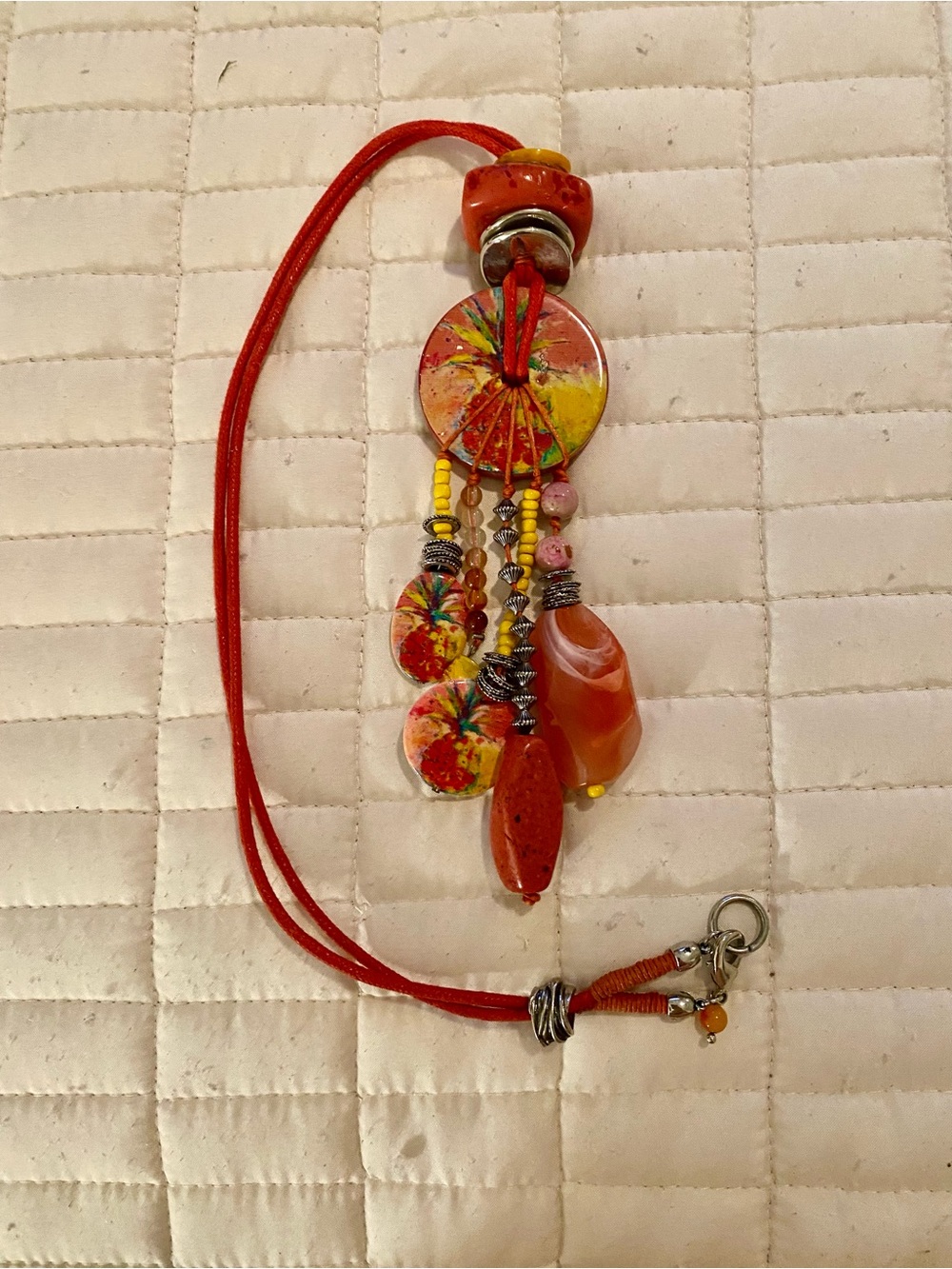 Pink Tropical Pendant Necklace